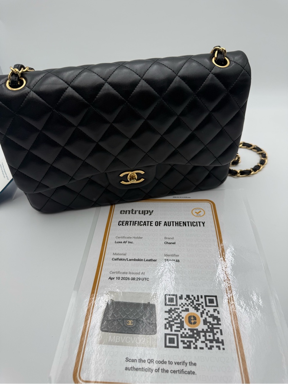 CHANEL Black Classic Double Flap Jumbo in Lambskin - Picture 14 of 14